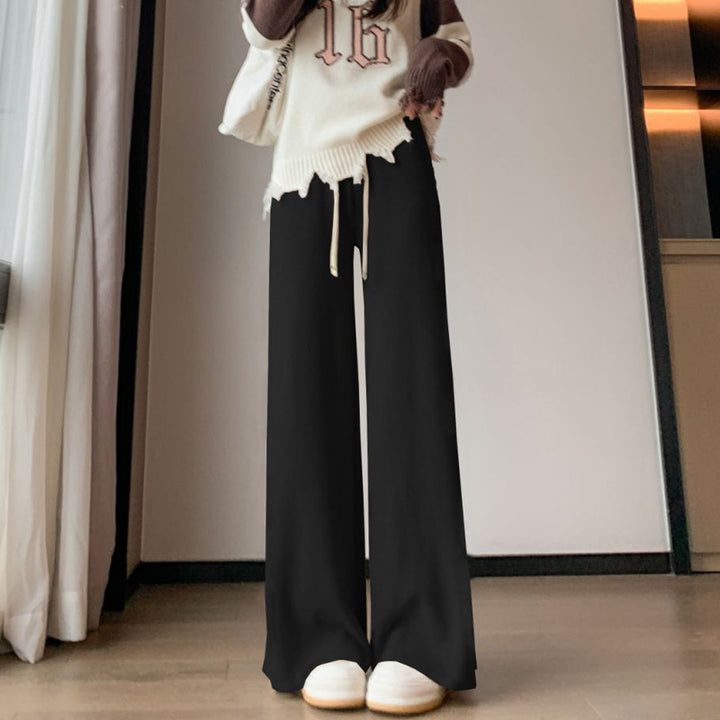 Pantalons plissés décontractés pour femmes avec taille élastique et poches latérales Chic & Stil
