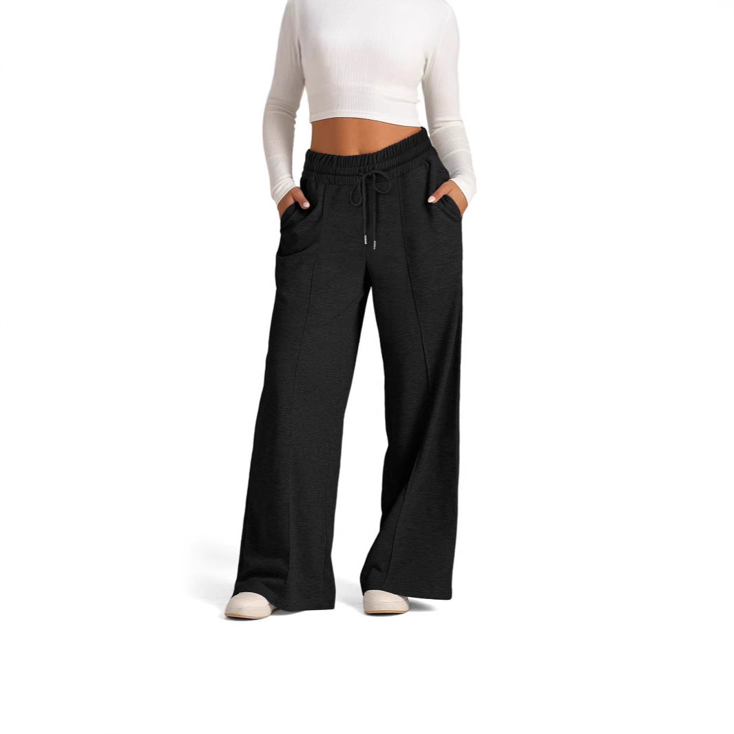 Wide leisure pants for women with elastic waistband and pockets Lune London