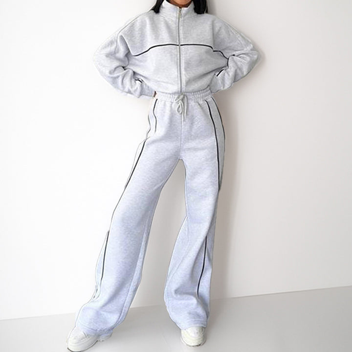 Lune London women's sports outfit with high collar and wide legs