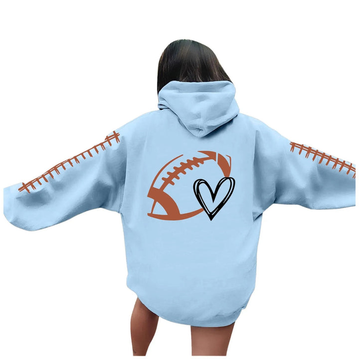 Sweat à capuche pour femmes avec motif de football créatif et coupe décontractée Chic & Stil
