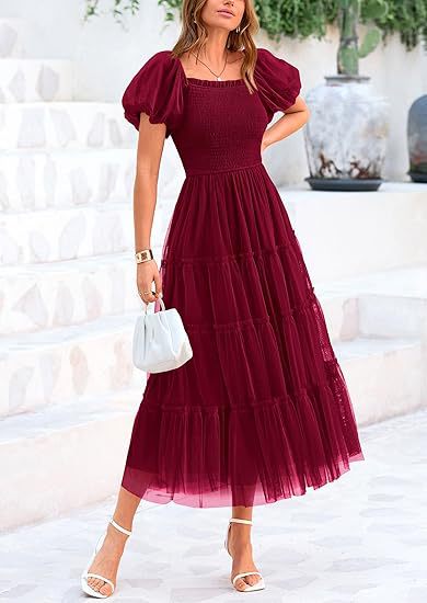 Maxi dress for women with voluminous sleeves and an off-shoulder design Lune London