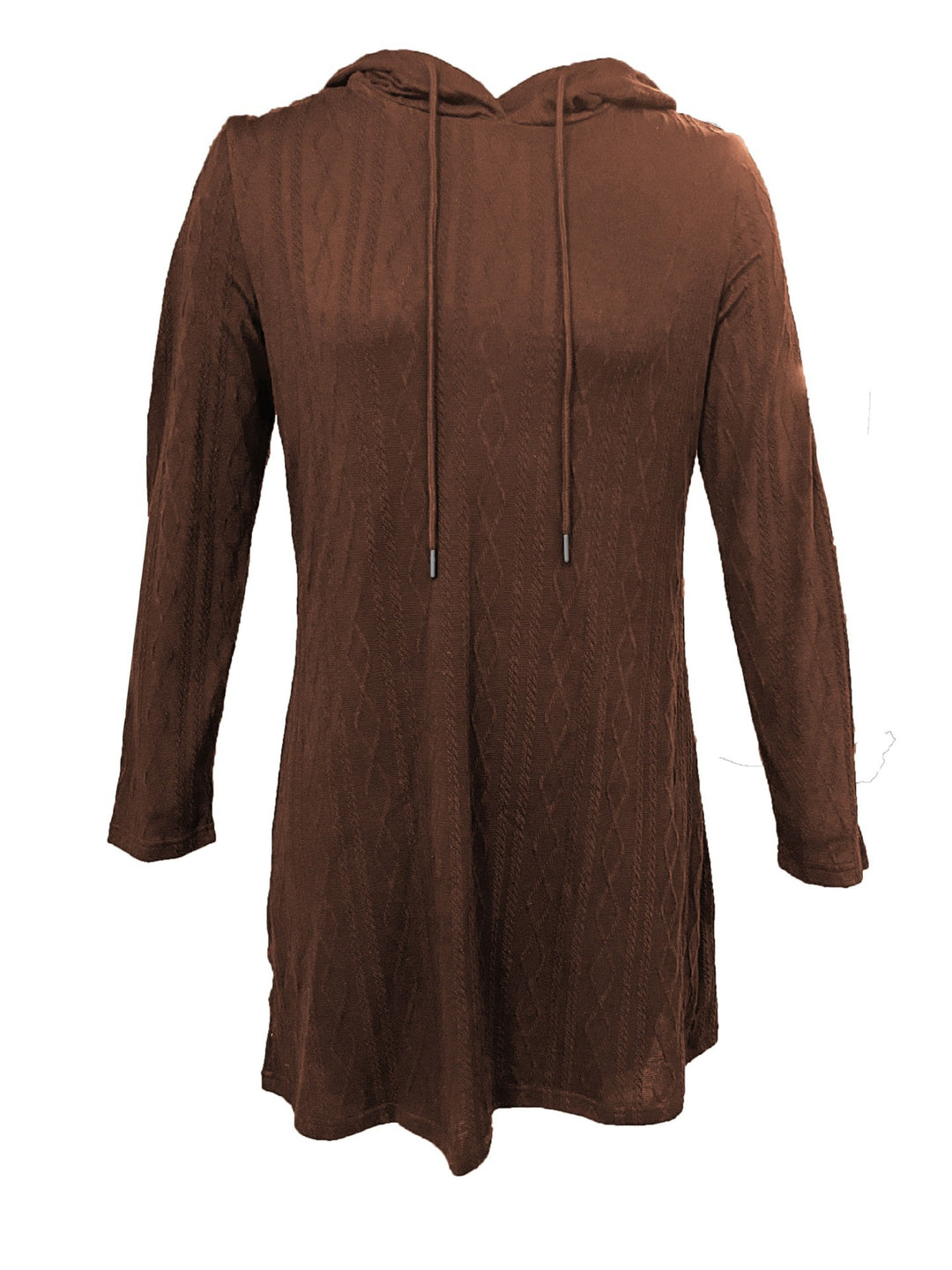 Hooded dress for women with textured knitted pattern and relaxed fit Lune London
