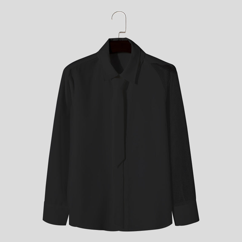 Woman long sleeve blouse with transparent mesh details Lune London