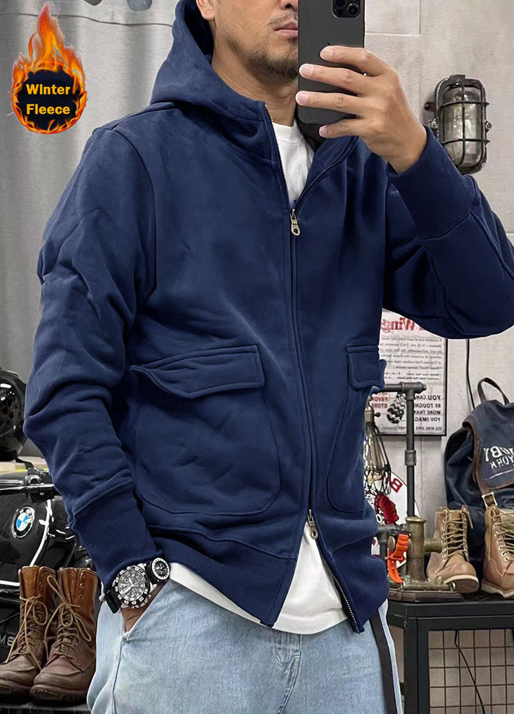 Warm fleece jacket for men with practical pockets and modern cut Lune London