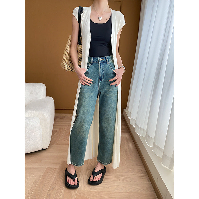 Women's High-Waisted Jeans in Vintage Style Chic & Stil