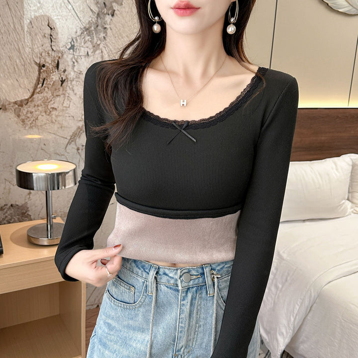 Women's long sleeve shirt with elegant lace detail Chic & Stil