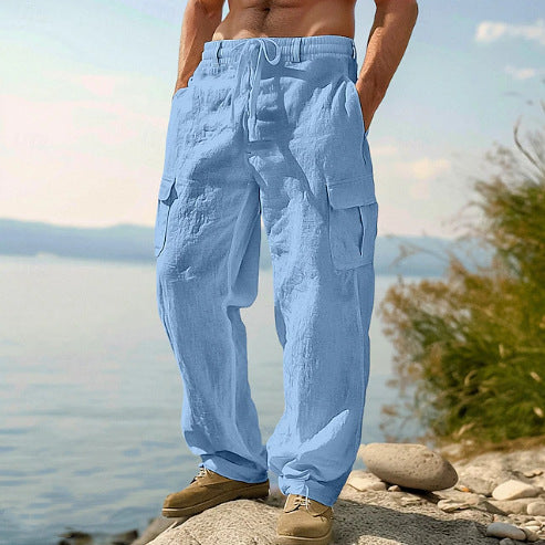 Casual cargo pants for men with adjustable waist and practical side pockets Lune London