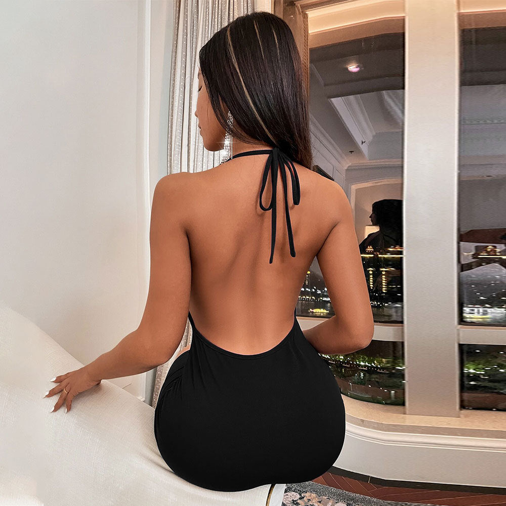 Robe mini femme avec décolleté en V profond et fronces Chic & Stil