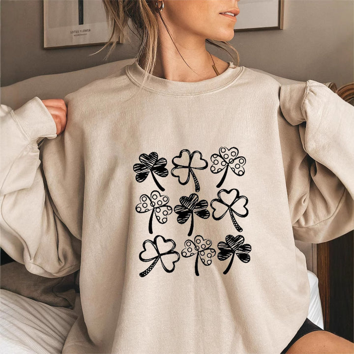 Sweat-shirt pour femmes avec motif de trèfle amusant Chic & Stil