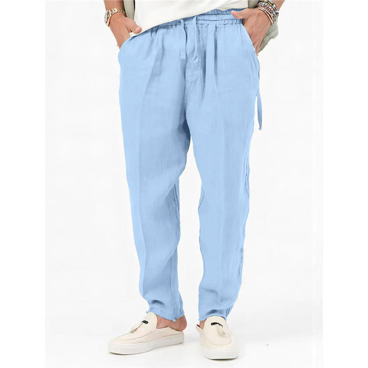 Light summer pants for men with elastic waist and side pockets Lune London