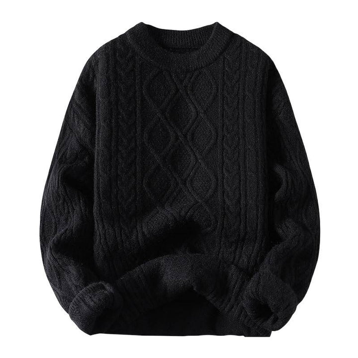 Thick knit pullover for women with a contemporary cable pattern and a classic round neck Lune London