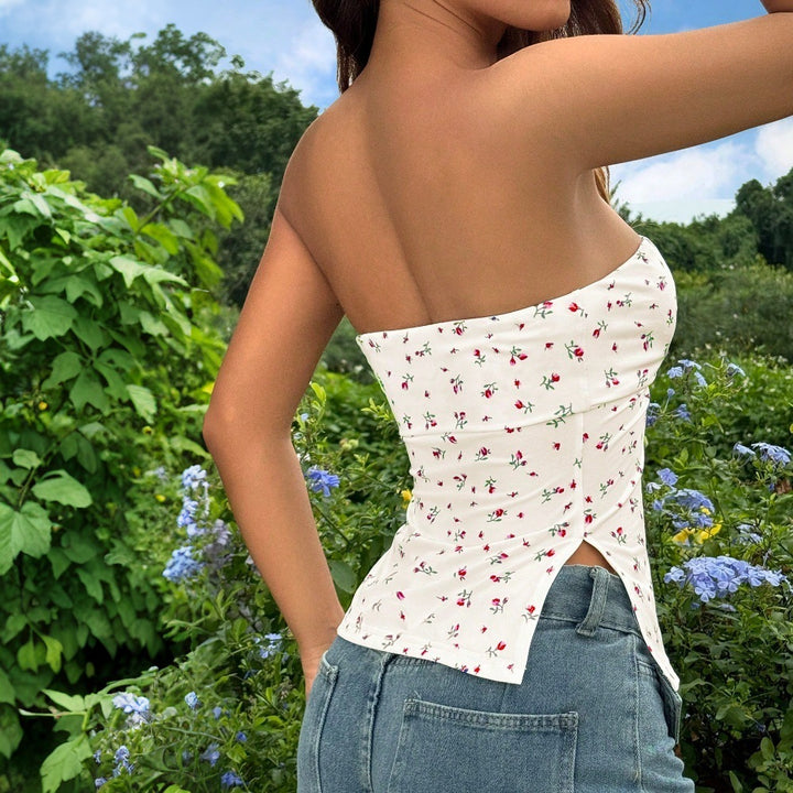 Buste durable pour femmes avec motif floral et ourlet élastique Chic & Stil