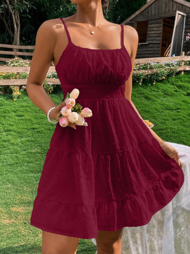 Summer dress for women with ruffles and adjustable spaghetti straps Lune London