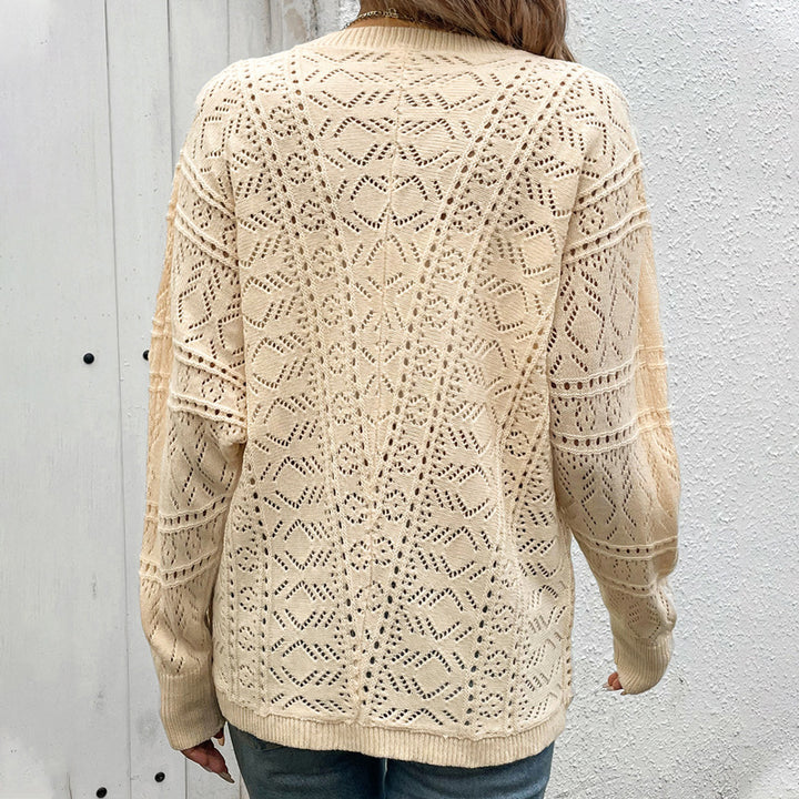 Knitted jacket for women with a delicate hole pattern and a relaxed fit Lune London