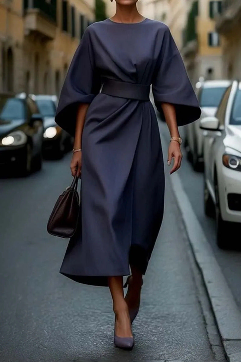 Elegant maxi dress for women with balloon sleeves and fitted cut Lune London