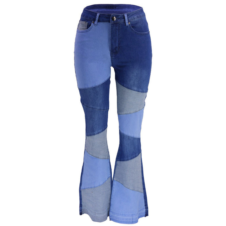 Flared jeans for women with elegant patchwork design Lune London