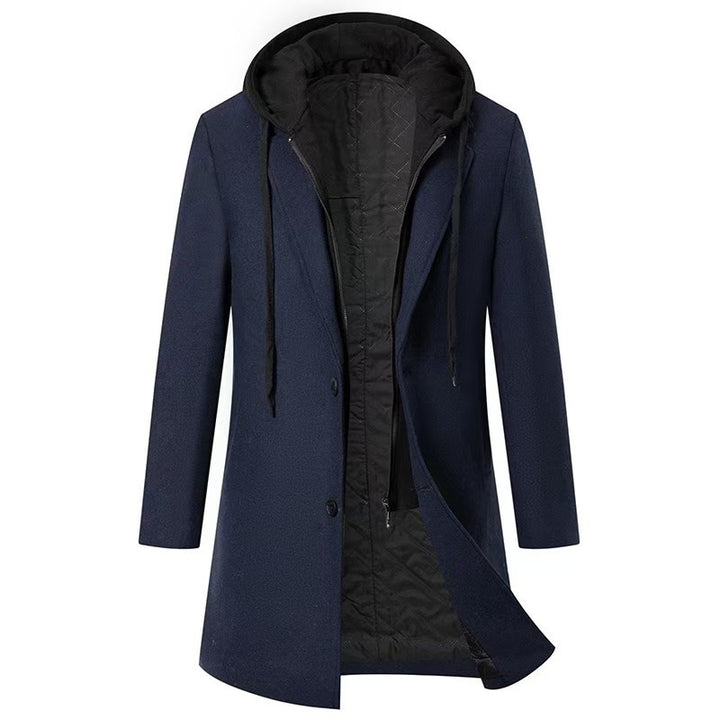 Stylish men's jacket with removable hood and quilted lining Lune London