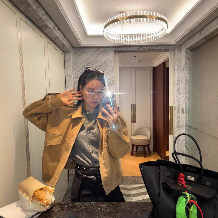 Veste en suÈde surdimensionnée à la mode pour femmes Chic & Stil