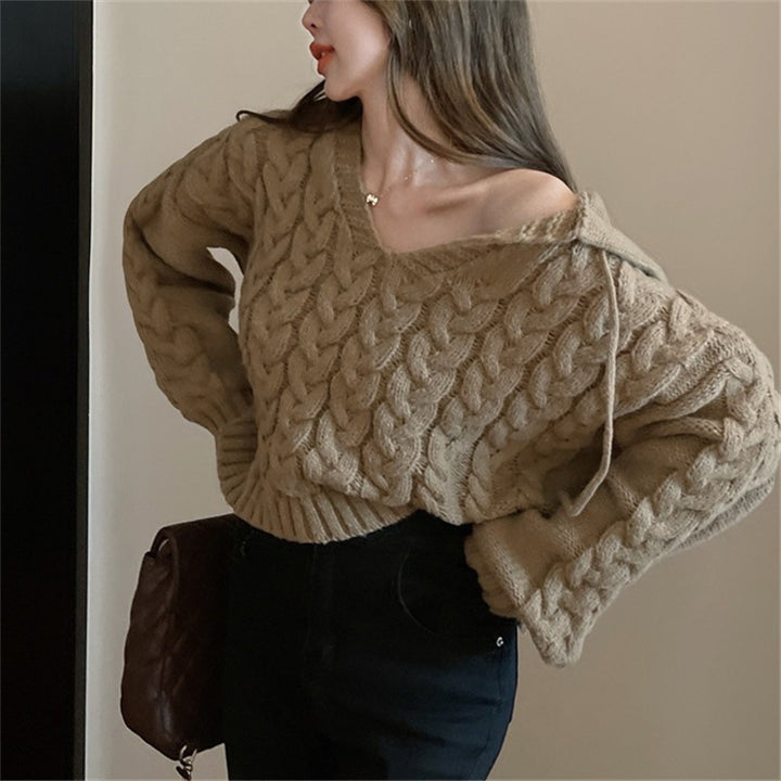 Poncho en tricot confortable pour femmes avec motif en câble Chic & Stil
