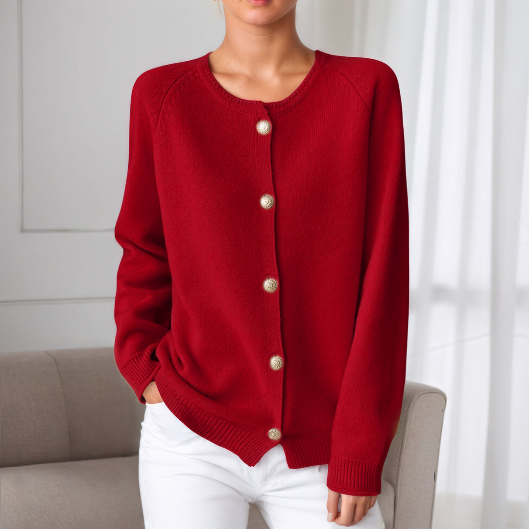 Soft knit cardigan for women with button details and elastic cuffs Lune London