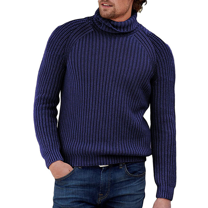 Chunky knit men's sweater with high collar Lune London