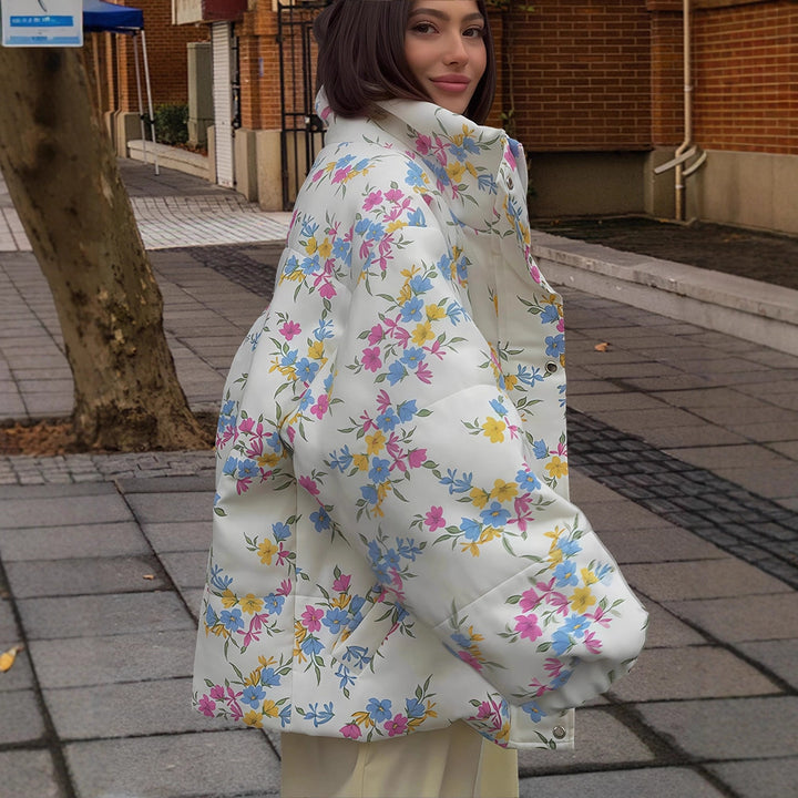 Leisure jacket for women with floral pattern and voluminous sleeves Lune London