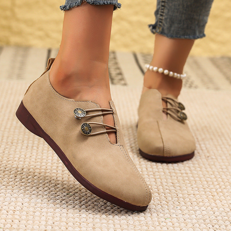 Laced slip-on suede shoes for women Lune London