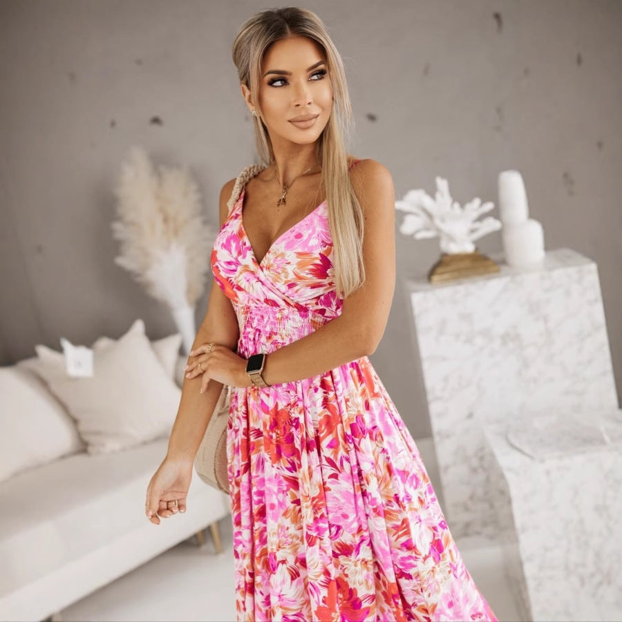 Tropical maxi dress for women with wrap design Lune London