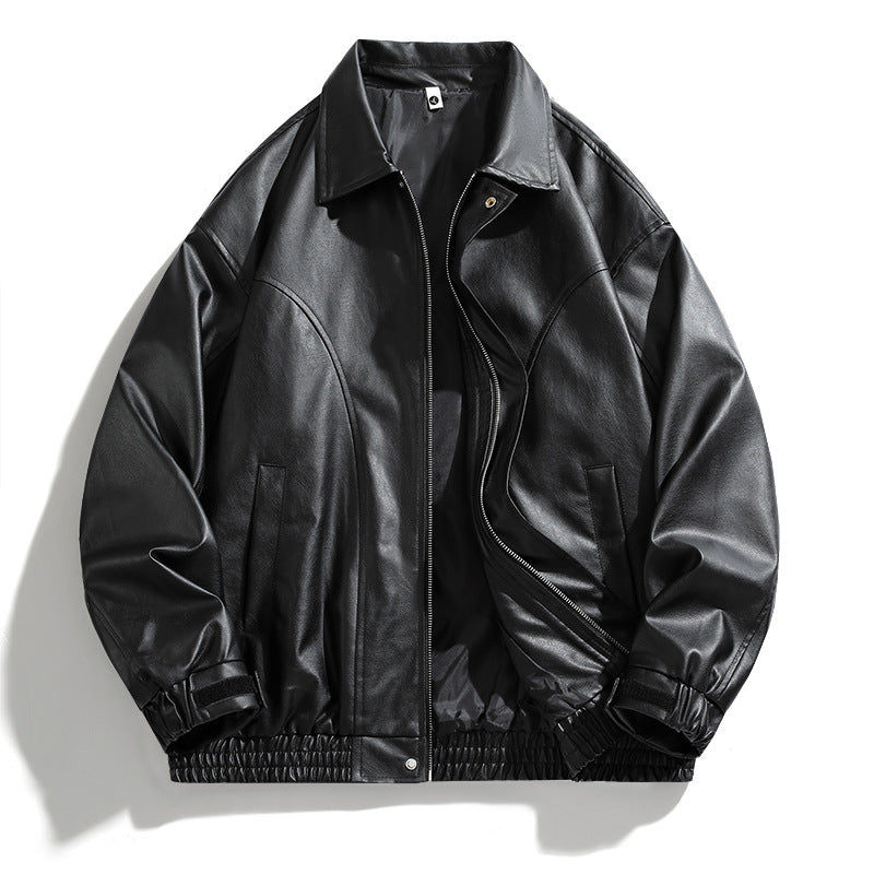 Casual faux leather jacket for men with elastic waist Lune London