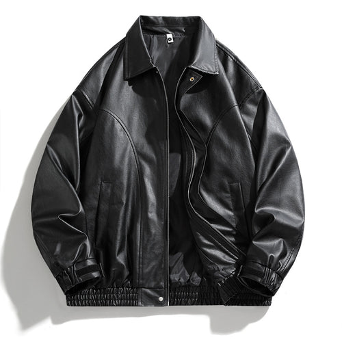 Casual faux leather jacket for men with elastic waist Lune London