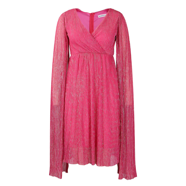Ladies Elegant wrap dress with long transparent sleeves and sparkling effect Lune London