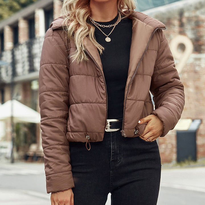Casual quilted jacket for women with adjustable waist and hood Chic and Style
