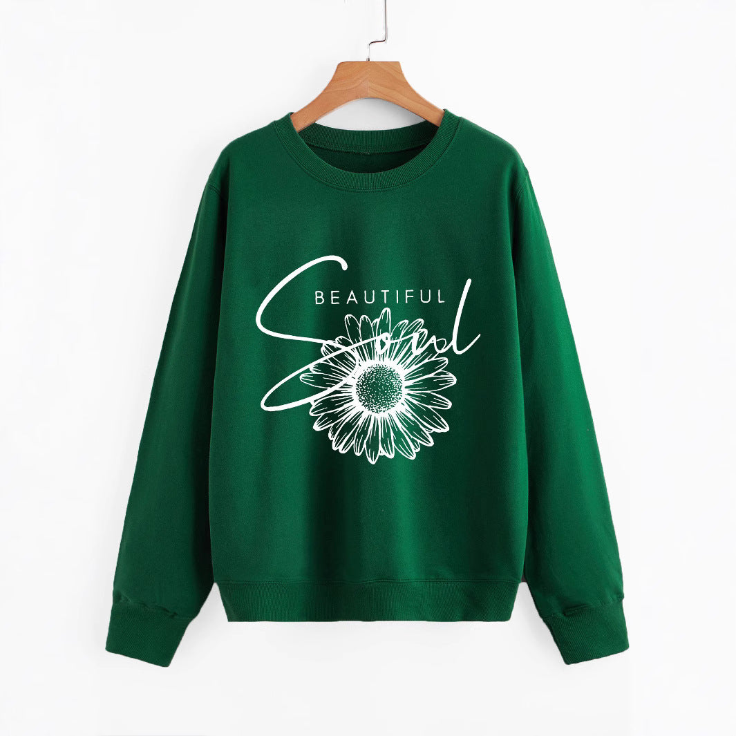 Sweatshirt femme avec motif floral et lettrage inspirant Chic & Stil