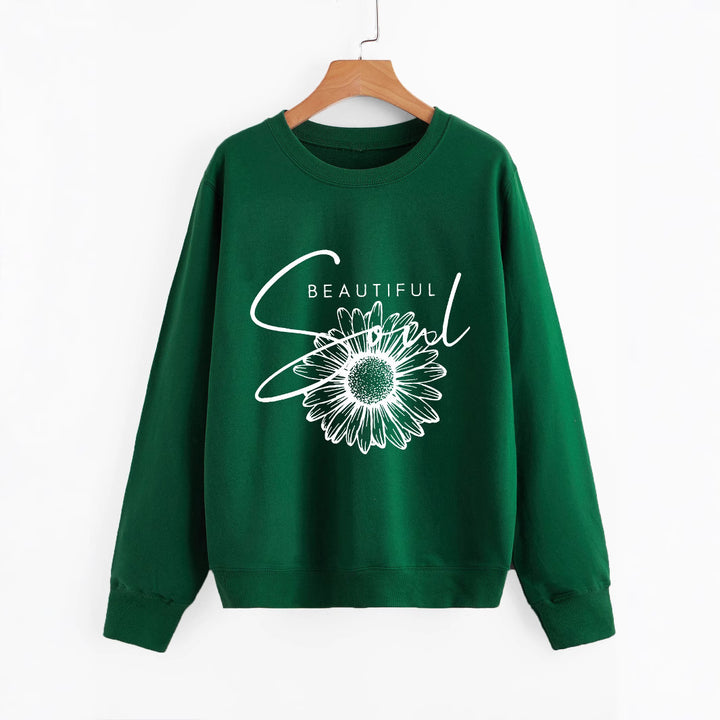 Sweatshirt femme avec motif floral et lettrage inspirant Chic & Stil