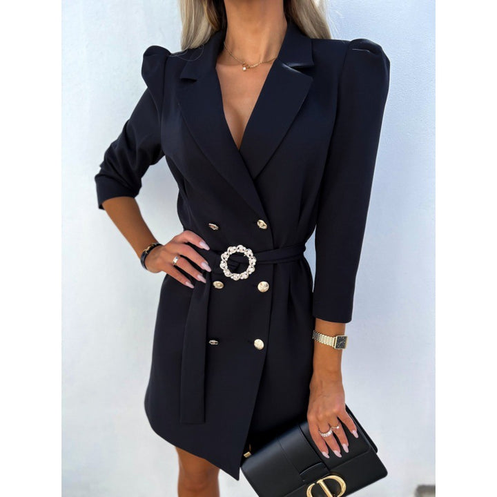 Blazer dress for women with an elegant waist and shiny button details Lune London