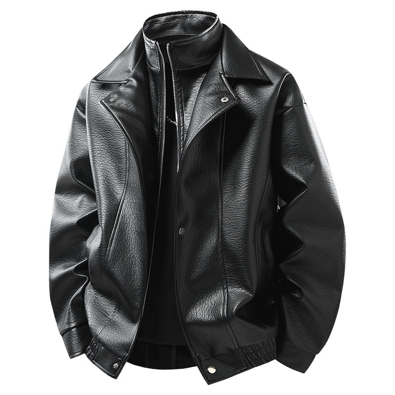 Faux leather jacket for men with high collar Lune London
