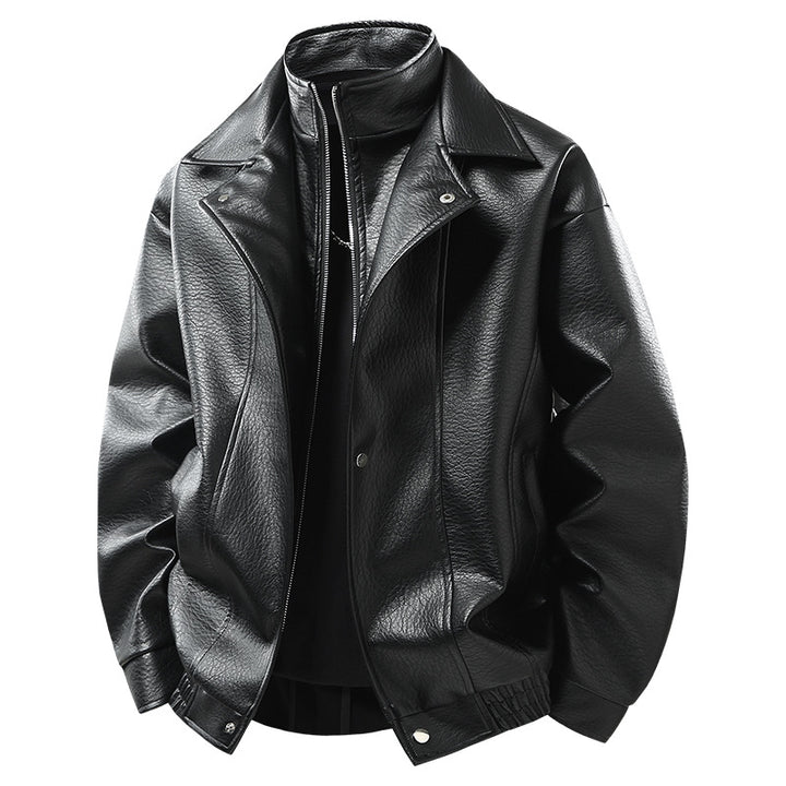 Faux leather jacket for men with high collar Lune London