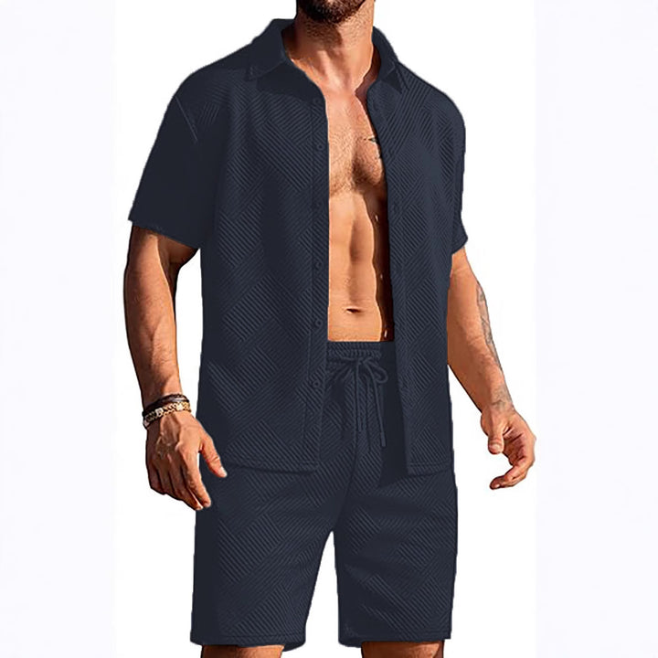 Modern shorts for men and top set with textured design Lune London