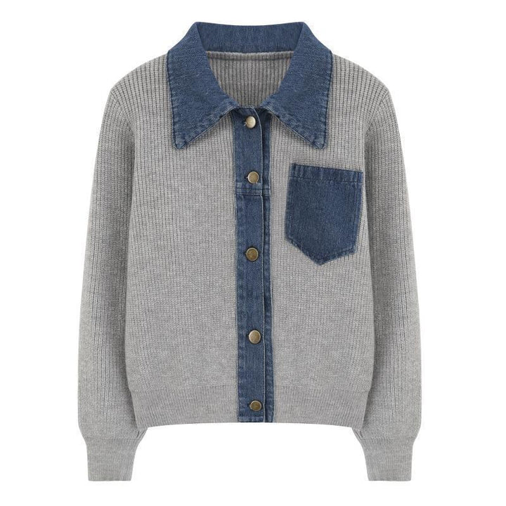 Cardigan Femme avec détail en denim Chic & Stil