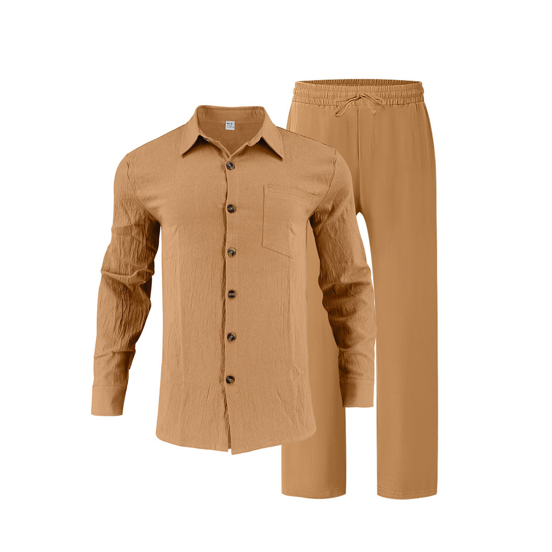 Men's elegant shirt and casual trousers set chic and style