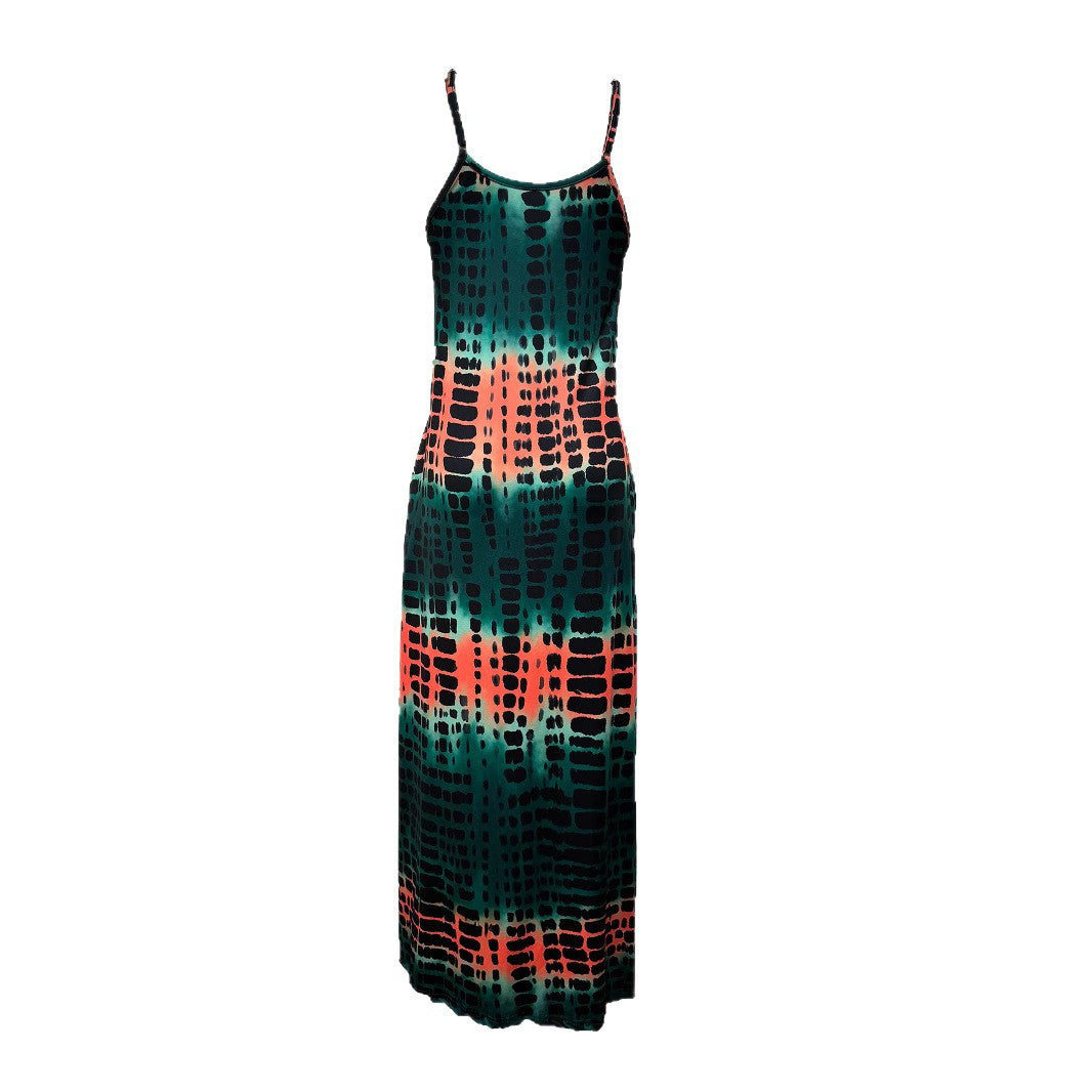 Maxi dress for women with deep V-neck and side slit Lune London
