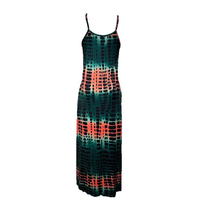 Maxi dress for women with deep V-neck and side slit Lune London