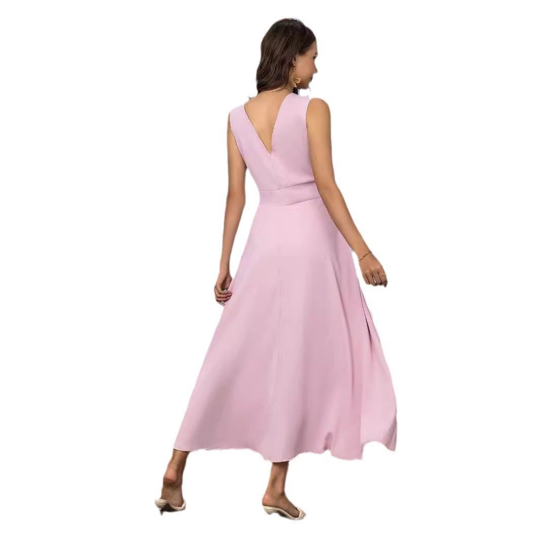 Elegant Woman Maxi Flared Dress Lune London