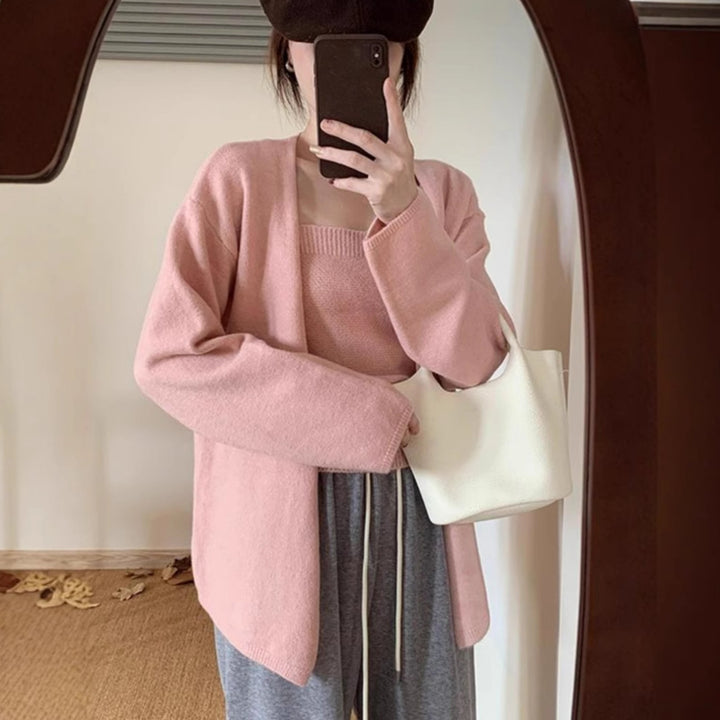 Cardigan tricot décontracté pour femmes avec manches ouvertes et coupe confortable Chic & Stil