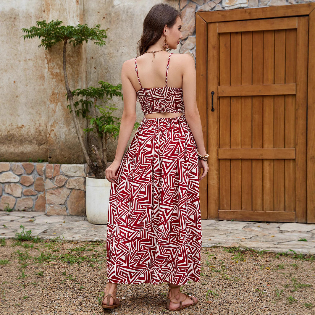 Lune London bohemian high slit maxi dress for women