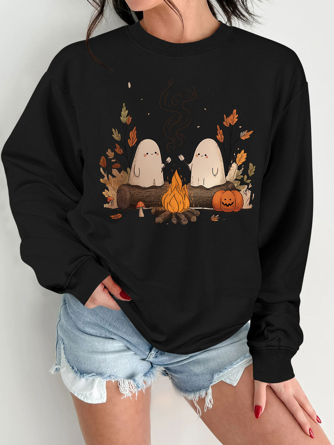 Sweat-shirt pour femmes avec motif effrayant ludique et coupe confortable Chic & Stil