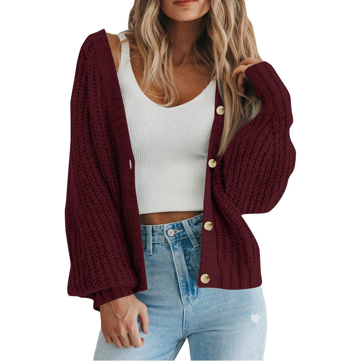 Thick knit cardigan for women with button details and loose fit Lune London