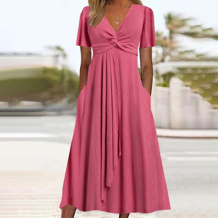 Knotty maxi dress for women with pockets Lune London