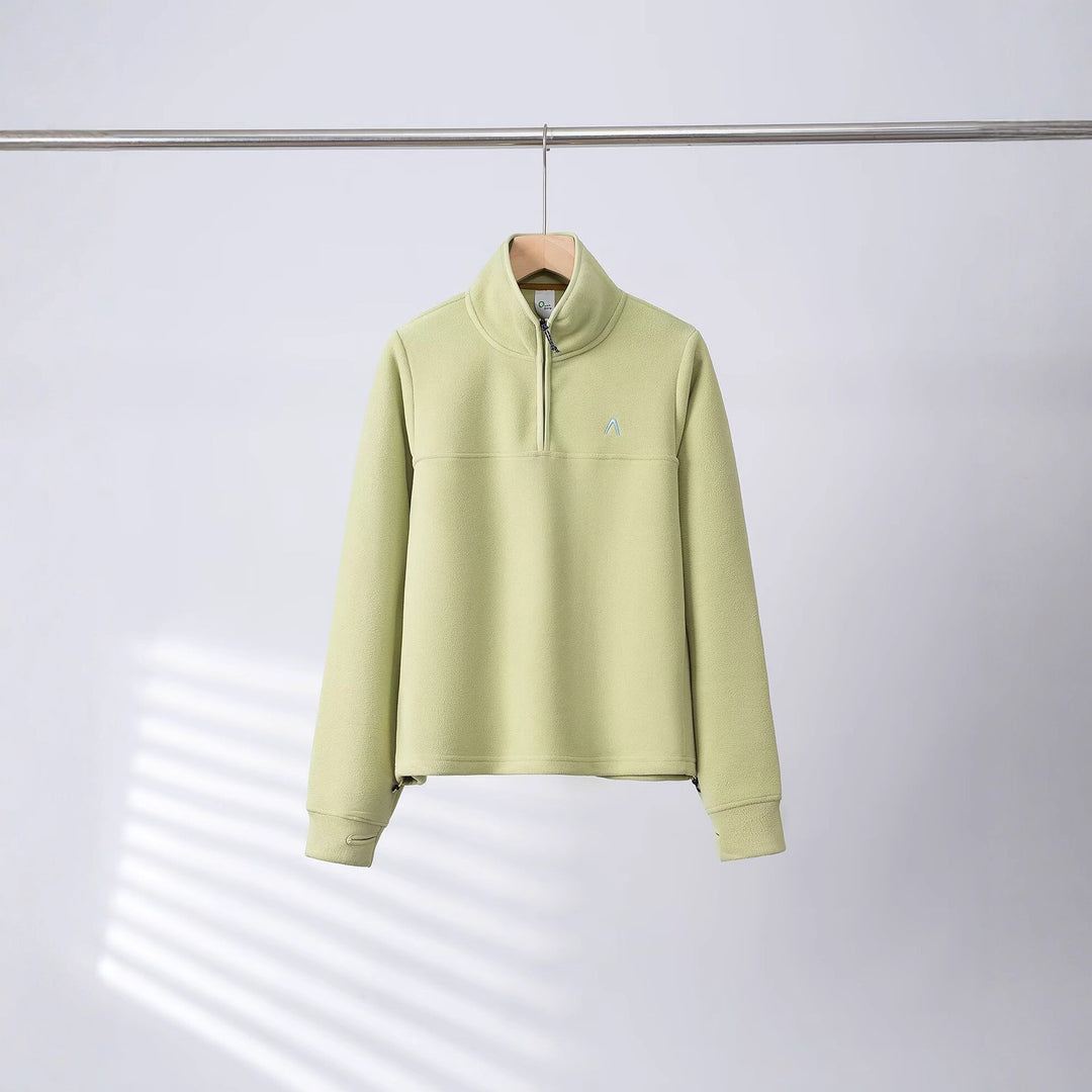 Pull en polaire pour femmes avec demi-fermeture éclair et poignets élastiques Chic & Stil