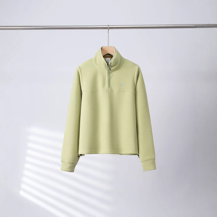 Pull en polaire pour femmes avec demi-fermeture éclair et poignets élastiques Chic & Stil